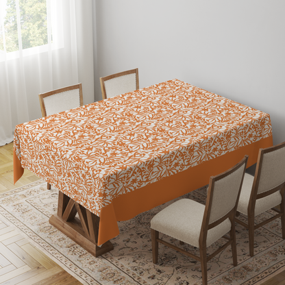 Figi Floral Tablecloth in Orange - Linen