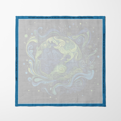 Globe in Swirls Napkin