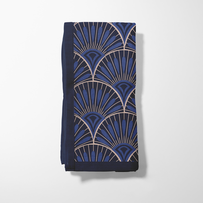 Blue and Ecru Art Deco Napkin