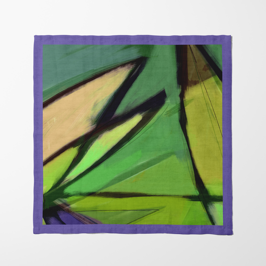 Sketch Napkin with Yellow in Lightweight Linen