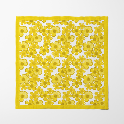 Canary Floral Napkin in Organic Cotton Voile