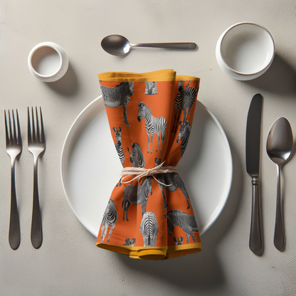 Zias Zebras Napkin in Organic Cotton Voile