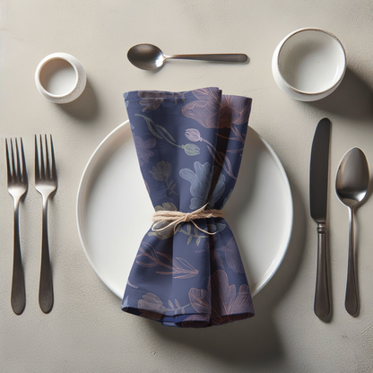 Summer Flowers Napkin in Blue