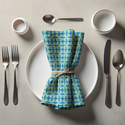 Sit for a Bit Napkin - Aqua in Organic Cotton Voile