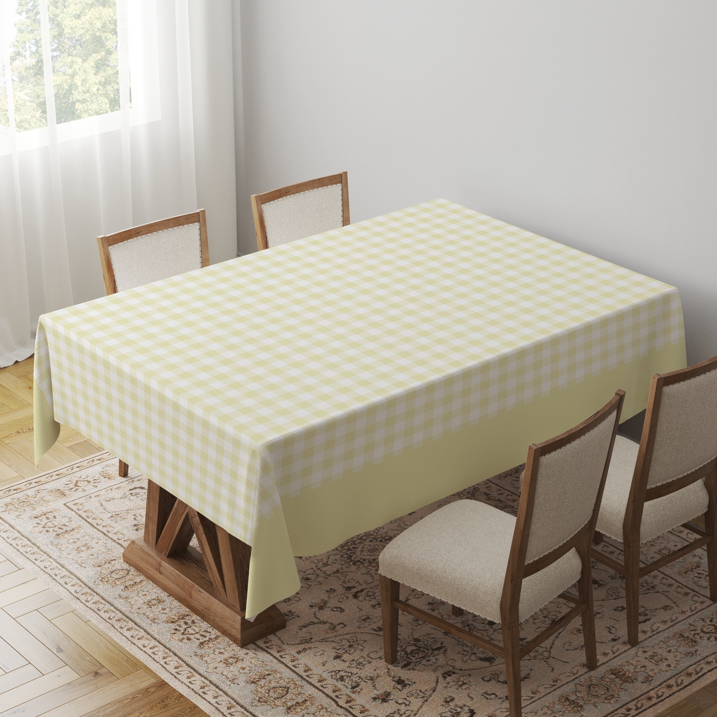 Mini Gingham Tablecloth in Pastel Yellow