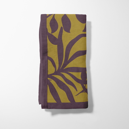 Figi Floral Napkin in Golden Plum - Organic Cotton Voile