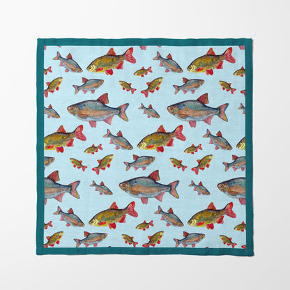 Rainbow Fish Napkin in Blue