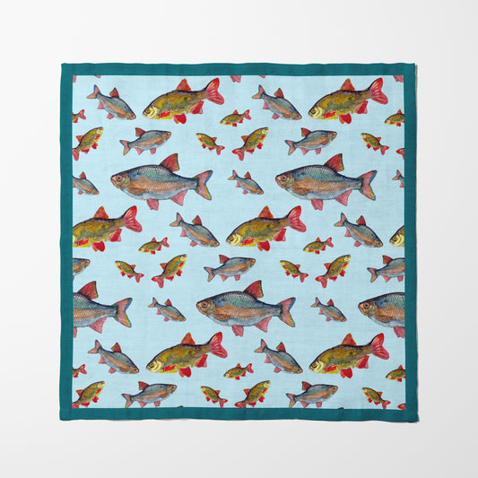 Rainbow Fish Napkin in Blue