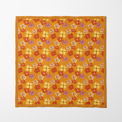 Marigold Peace and Lilies Napkin in Oxford Cotton