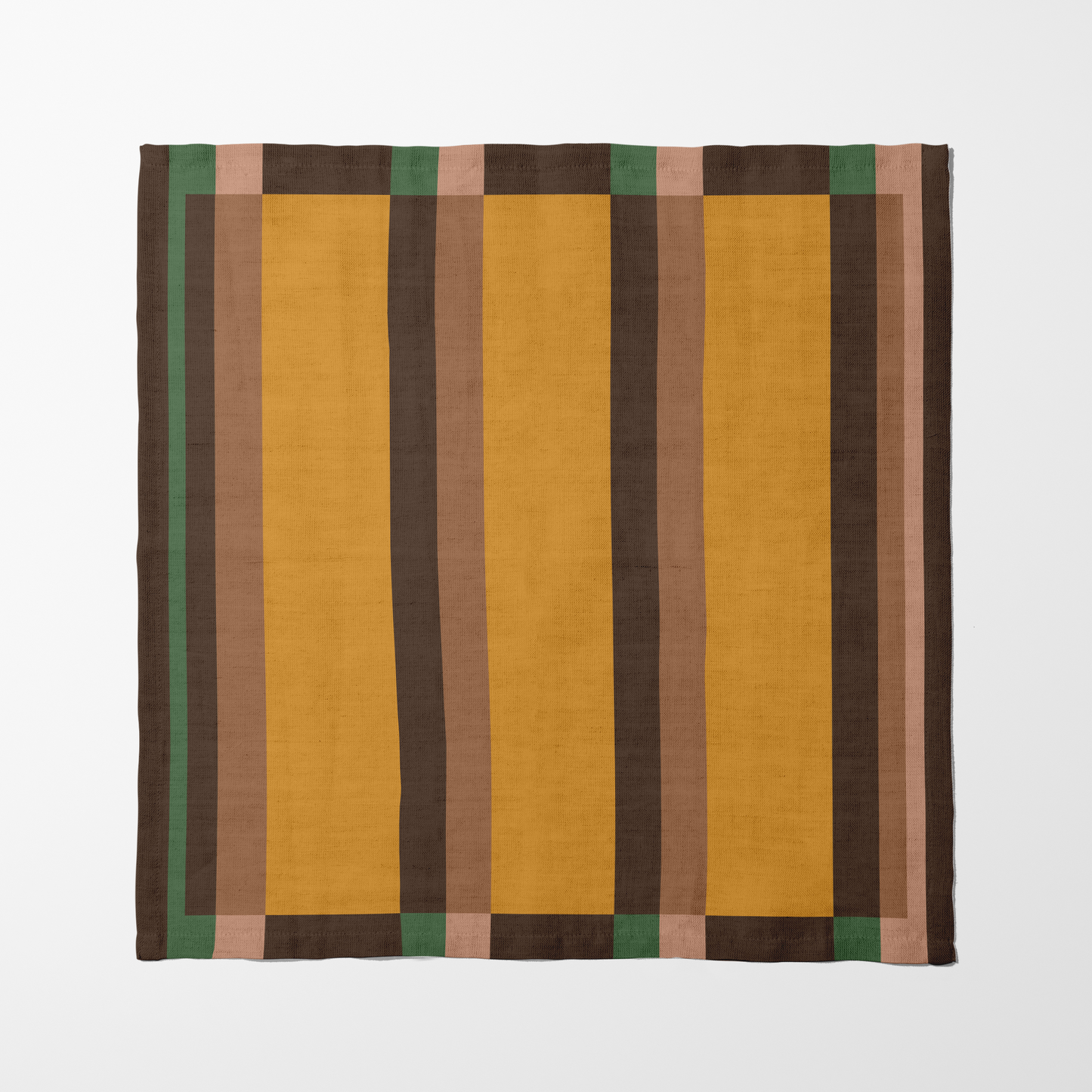 Candy Stripes Orange & Brown Napkin in Organic Cotton Voile