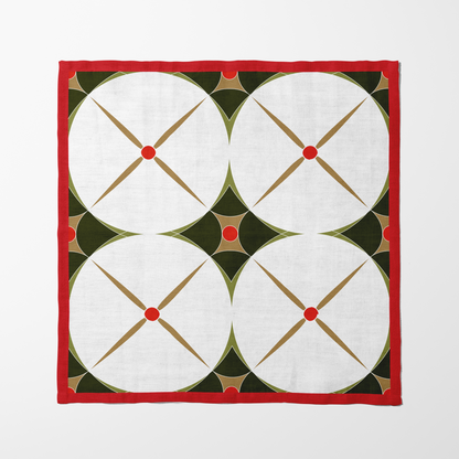 Mini Holiday Abstract Napkin in Green