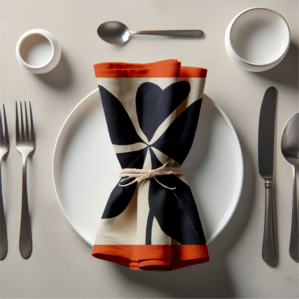 Plumeria Napkin in Persimmon