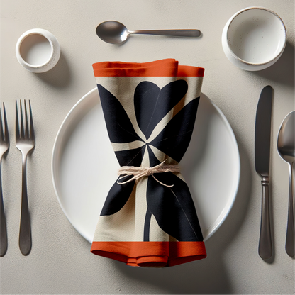 Plumeria Napkin in Persimmon