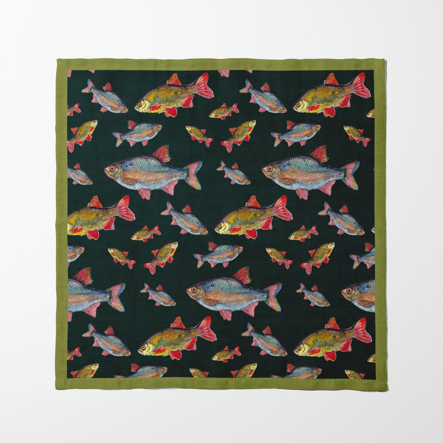 Rainbow Fish Napkin in Green