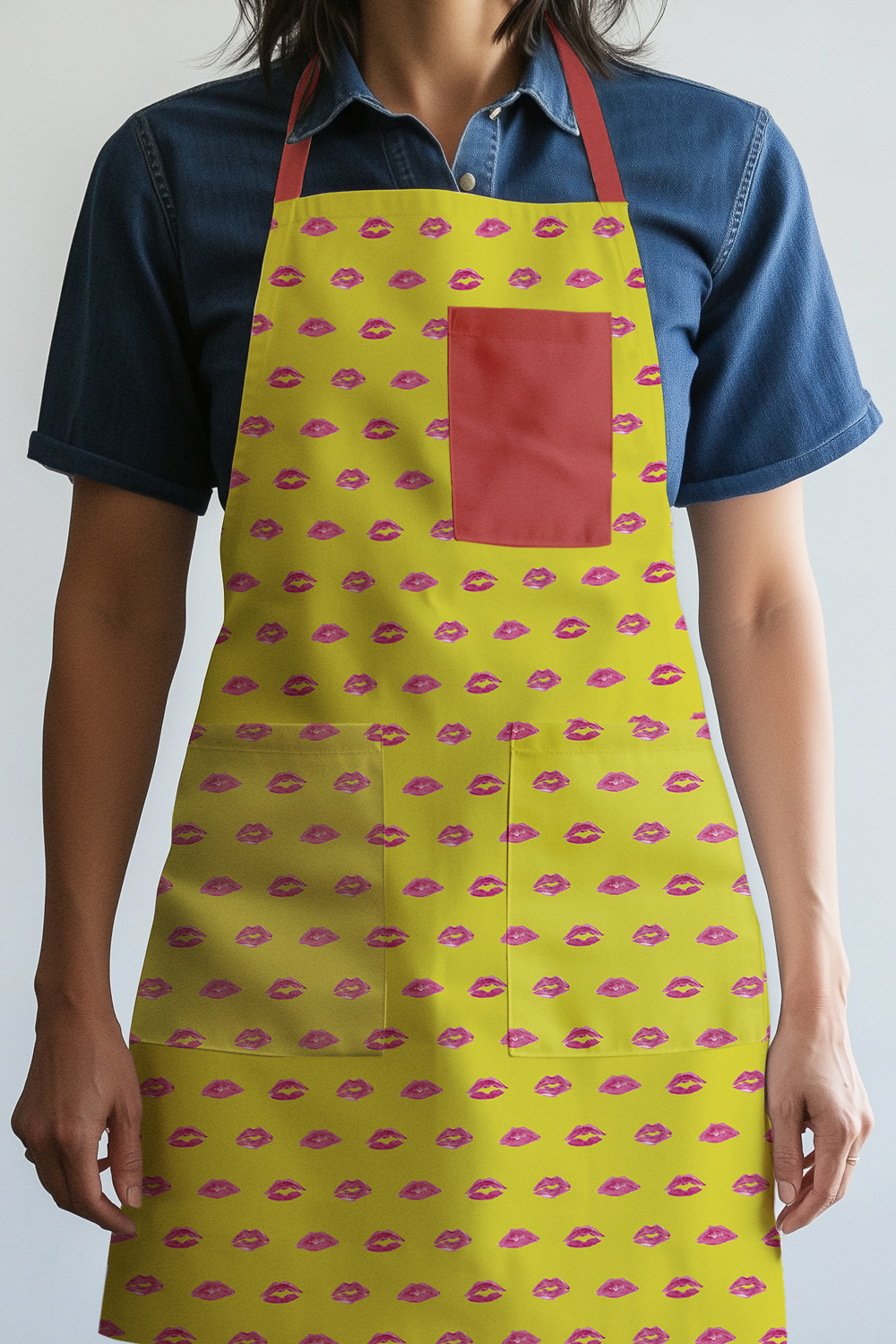 Laughter Yellow Smooch with Zebra Red Apron