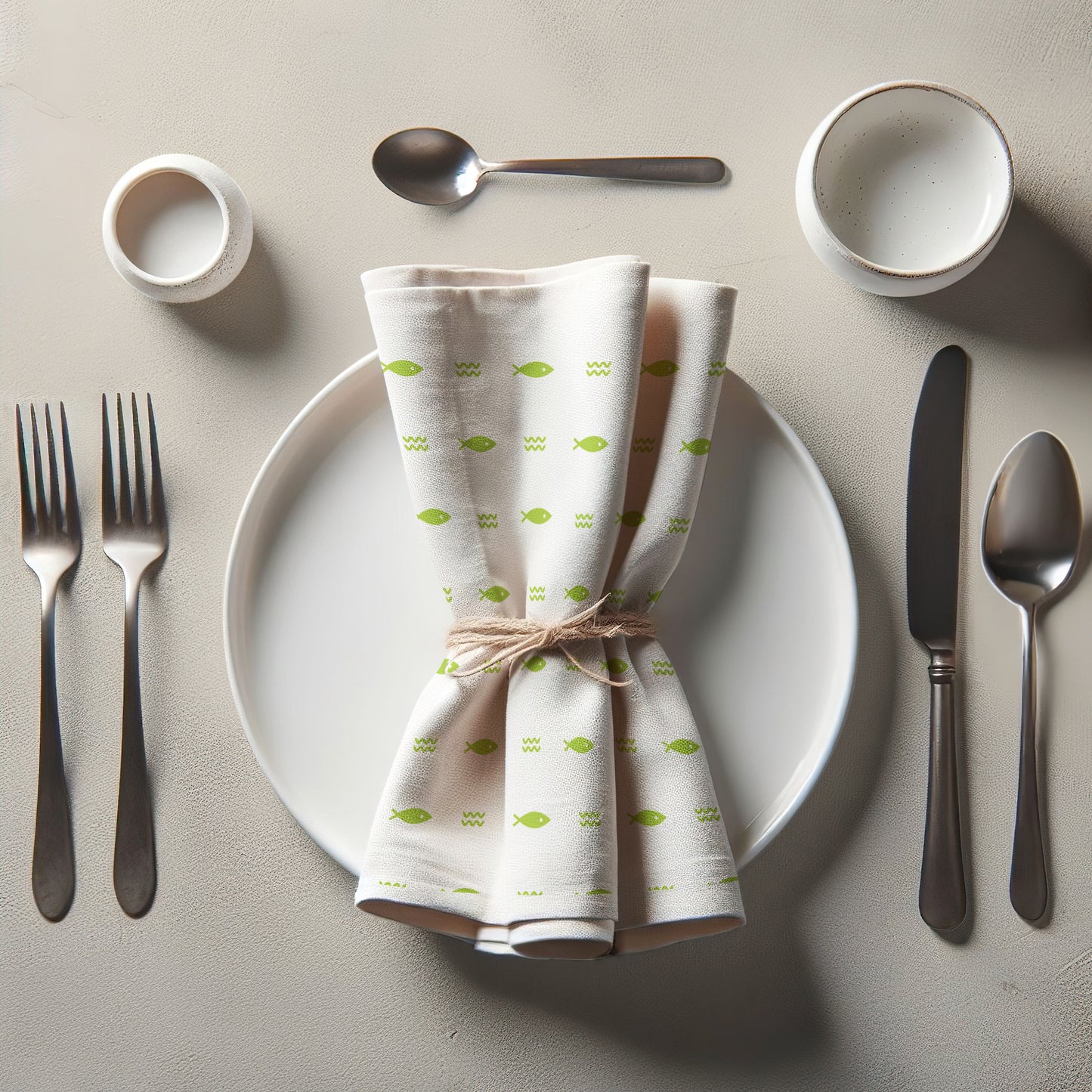 Fish and Waves Napkin in Green