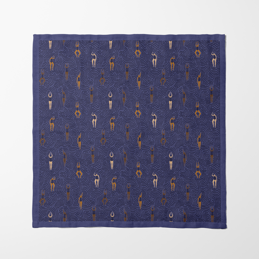 Swimmers in Summer in Midnight Blue Napkin in Lightweight Linen