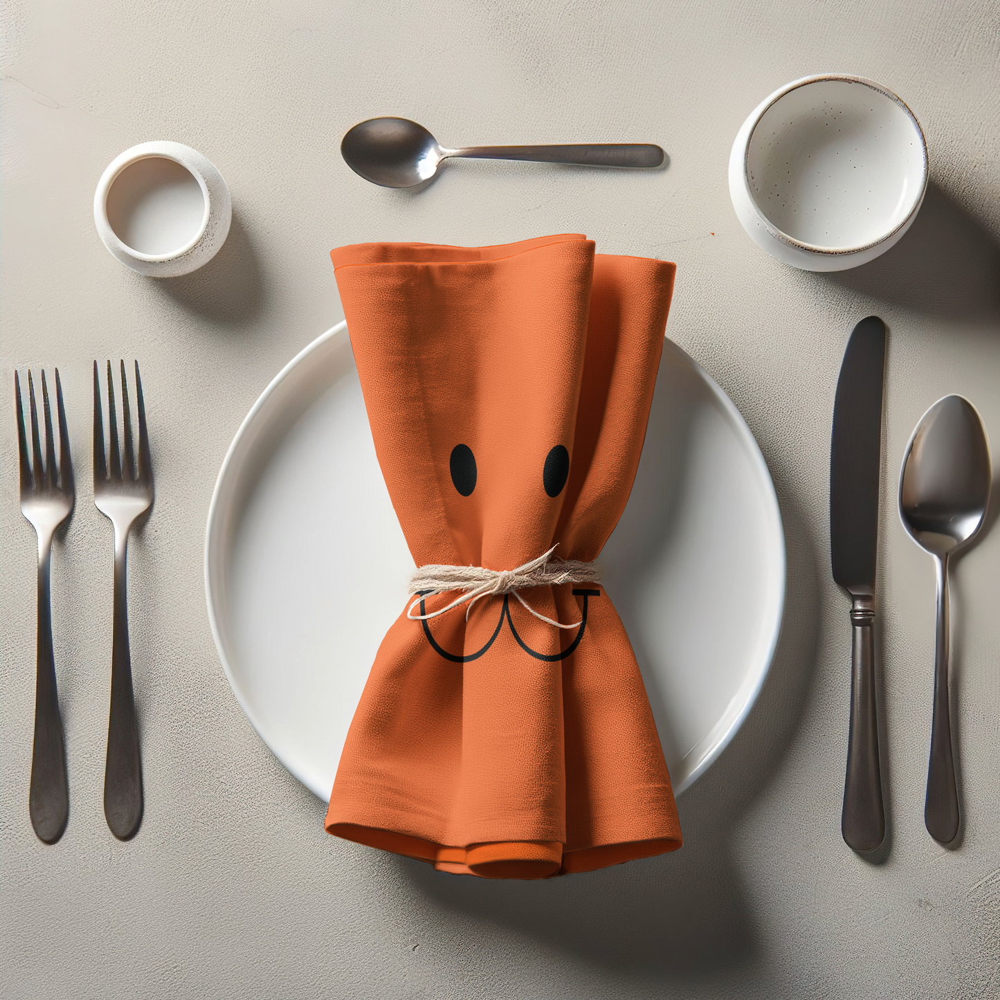 Cat Smile Napkin - Lightweight Linen