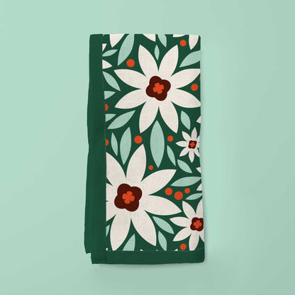 Holiday Flowers - Lightweight Linen