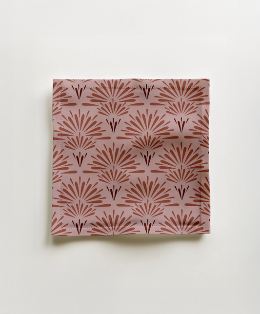 Heritage Cocktail Napkin in Salmon Pink in Organic Cotton Voile