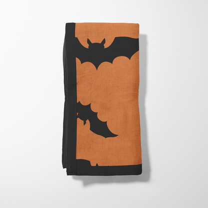 Bats in Pumpkin Napkin in Organic Cotton Voile