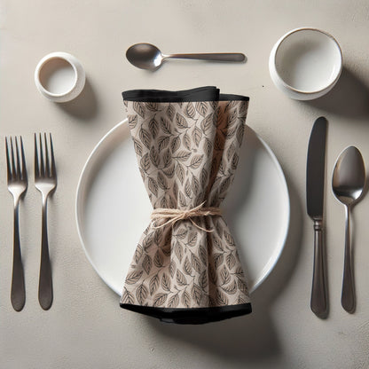 Bowing Birch Leaves in Taupe Napkin