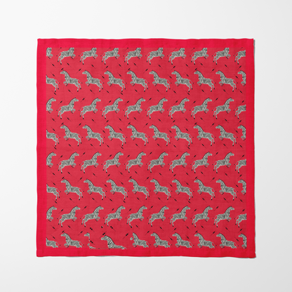 Leaping Zebras Napkin in Red