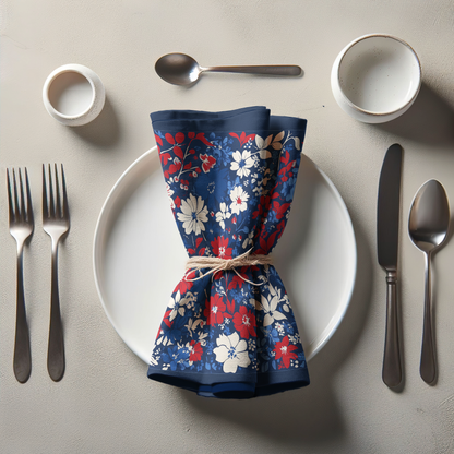 Red, White & Bloom Floral Napkin