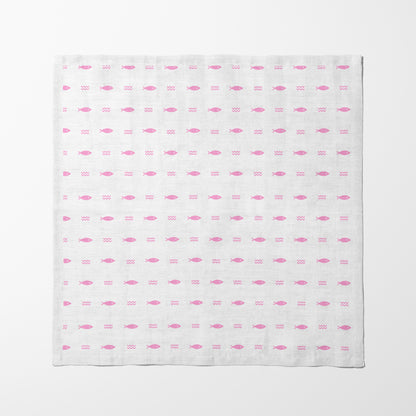 Fish and Waves Napkin in Pink