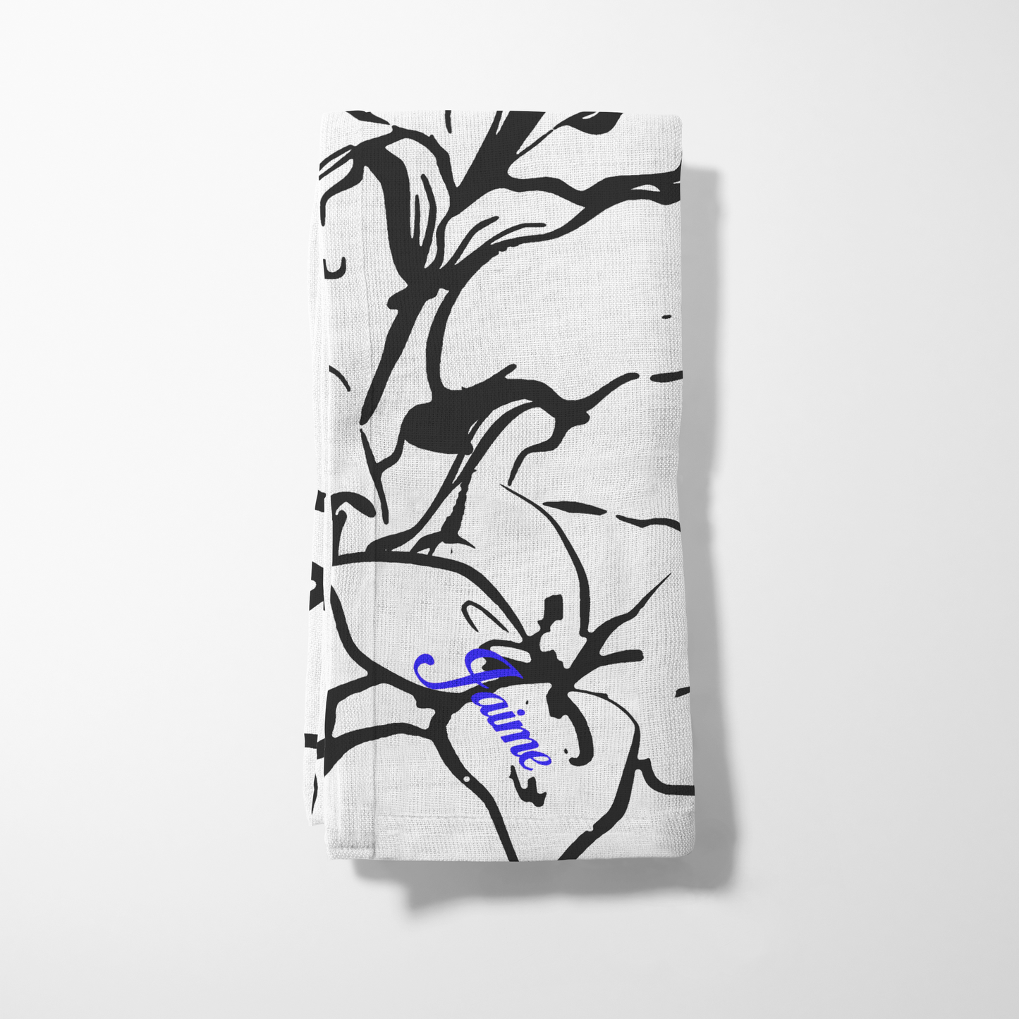 'Bayahibe Rose' in Black Beauty Azul Napkin