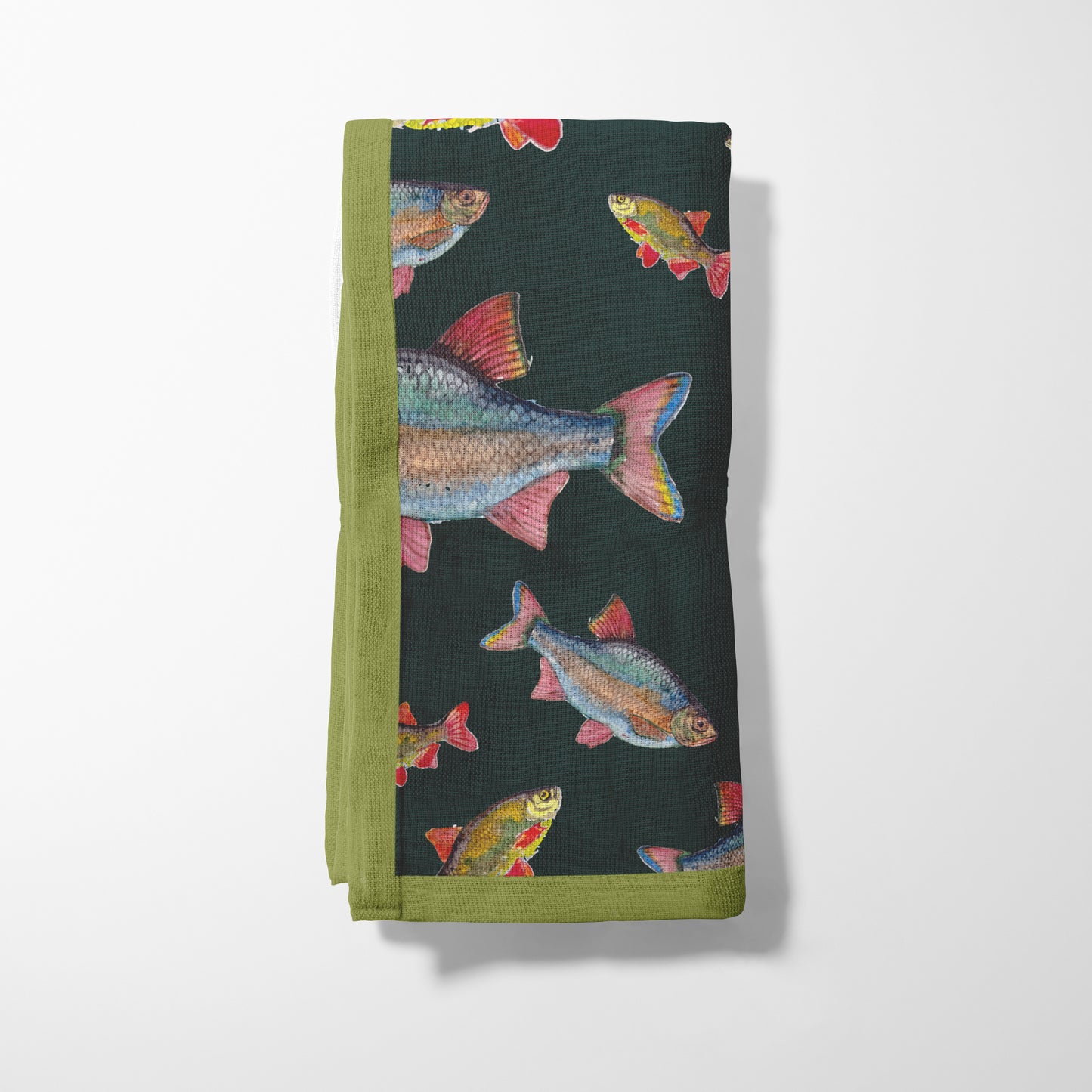 Rainbow Fish Napkin in Green