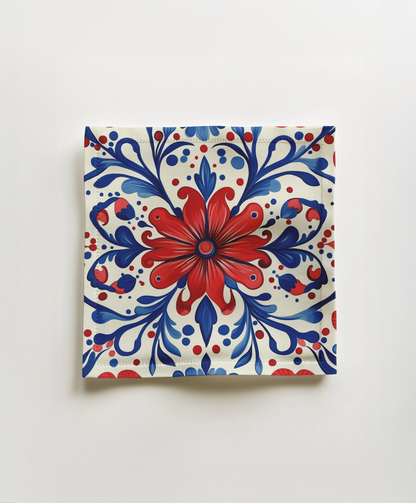 Red, White & Bloom Cocktail Napkin