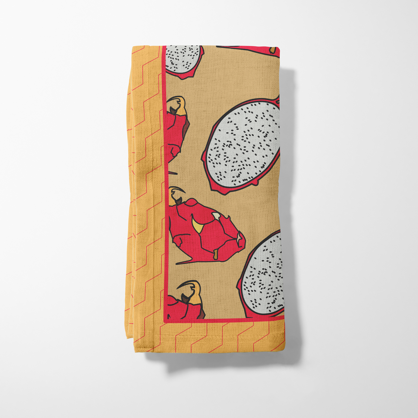 Dragonfruit in Yellow Napkin in Lightweight Linen