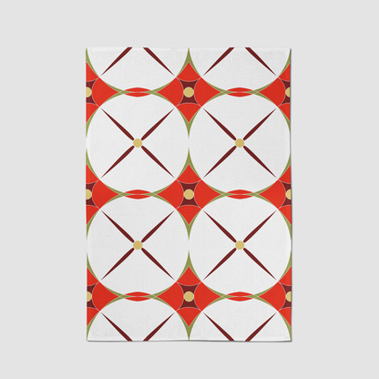 Holiday Abstract Tea Towel in Red