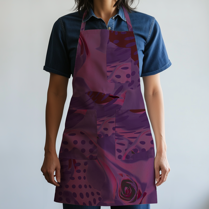 Purple Mirage Full Chef Apron in Organic Cotton Canvas Mid Weight