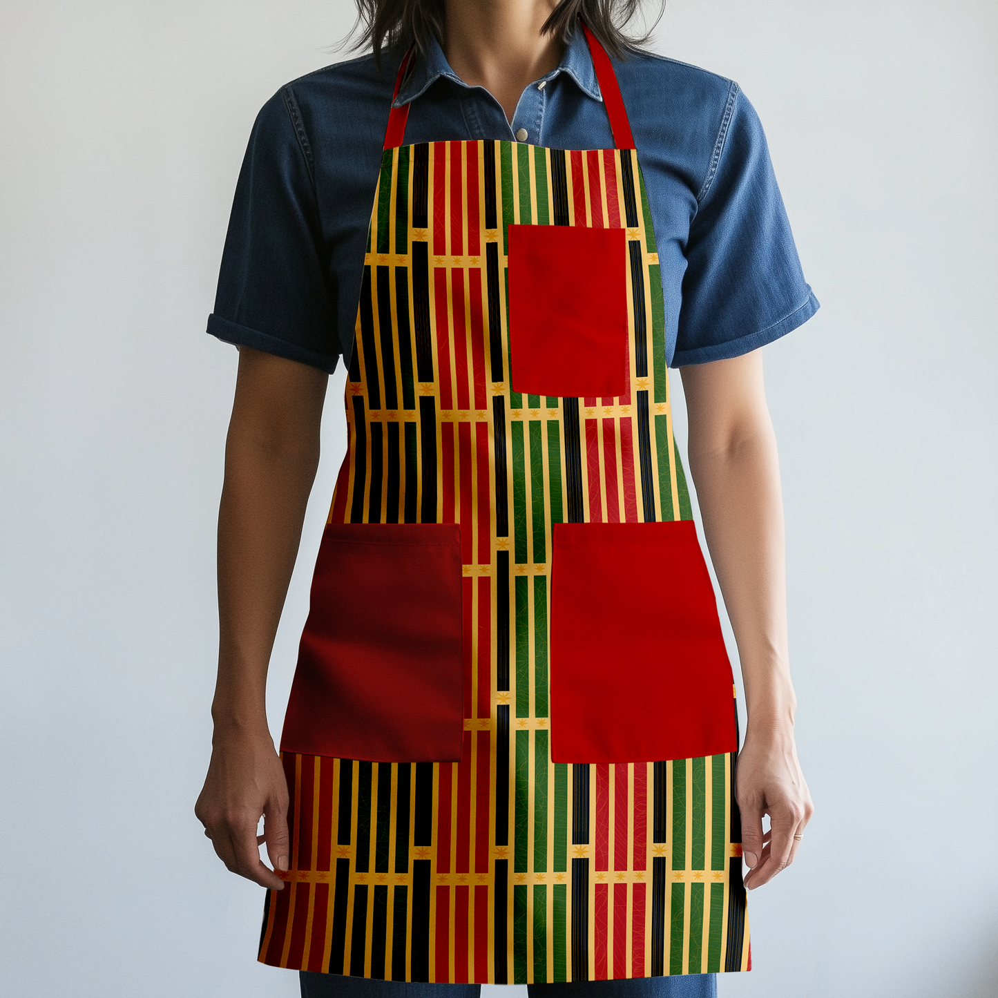 Kwanzaa Candles Full Chef Apron in Red