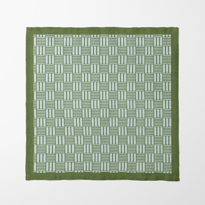 Checkered Stripes Napkin in Green