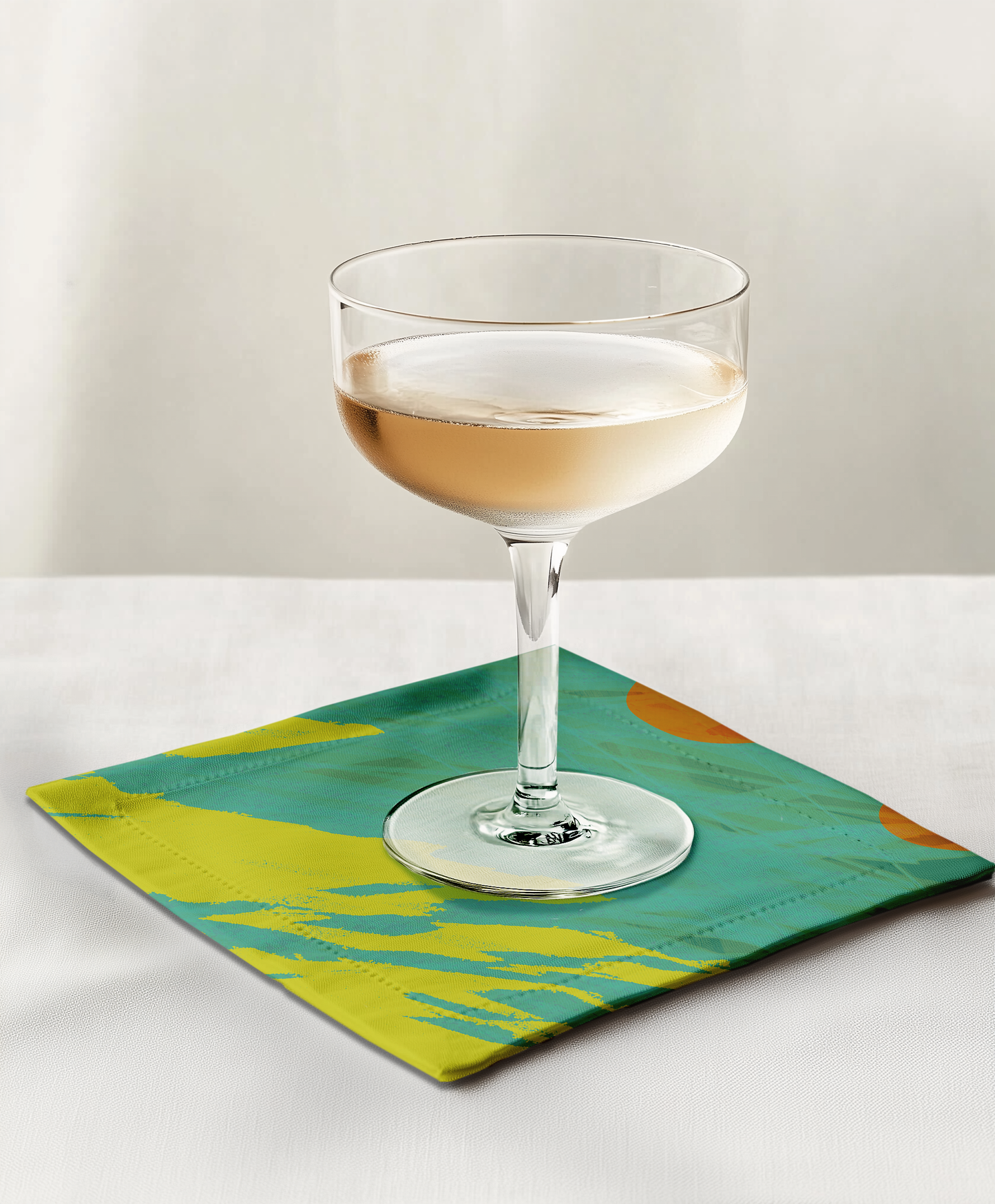 Orange Shape Cocktail Napkin in Lightweight Linen