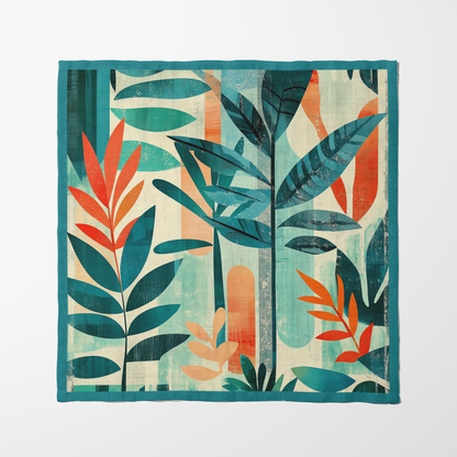 Orange and Blue Plants Napkin