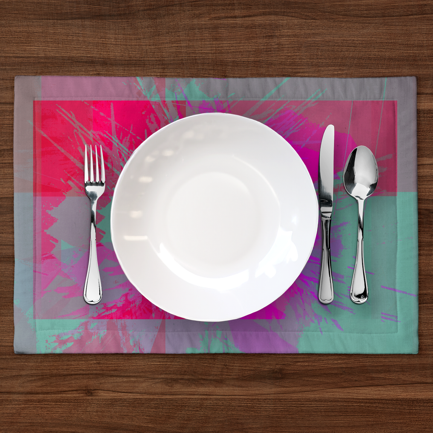 Flower Burst Placemat in Pink in Mid Cotton Twill