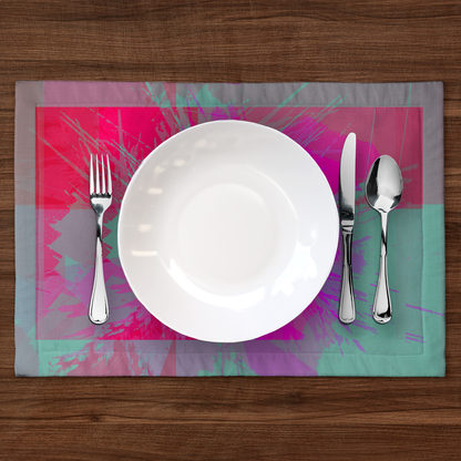 Flower Burst Placemat in Pink in Mid Cotton Twill