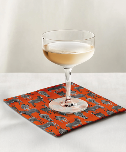 Zias Zebras Cocktail Napkin - Lightweight Linen