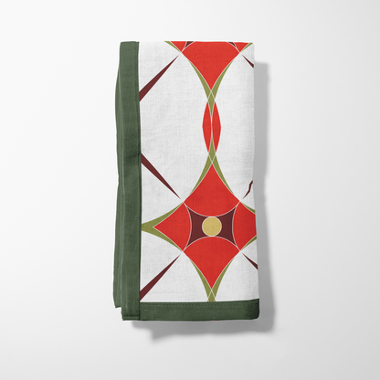 Holiday Abstract Napkin in Red