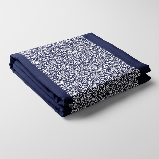 Figi Floral Tablecloth in Navy - Linen