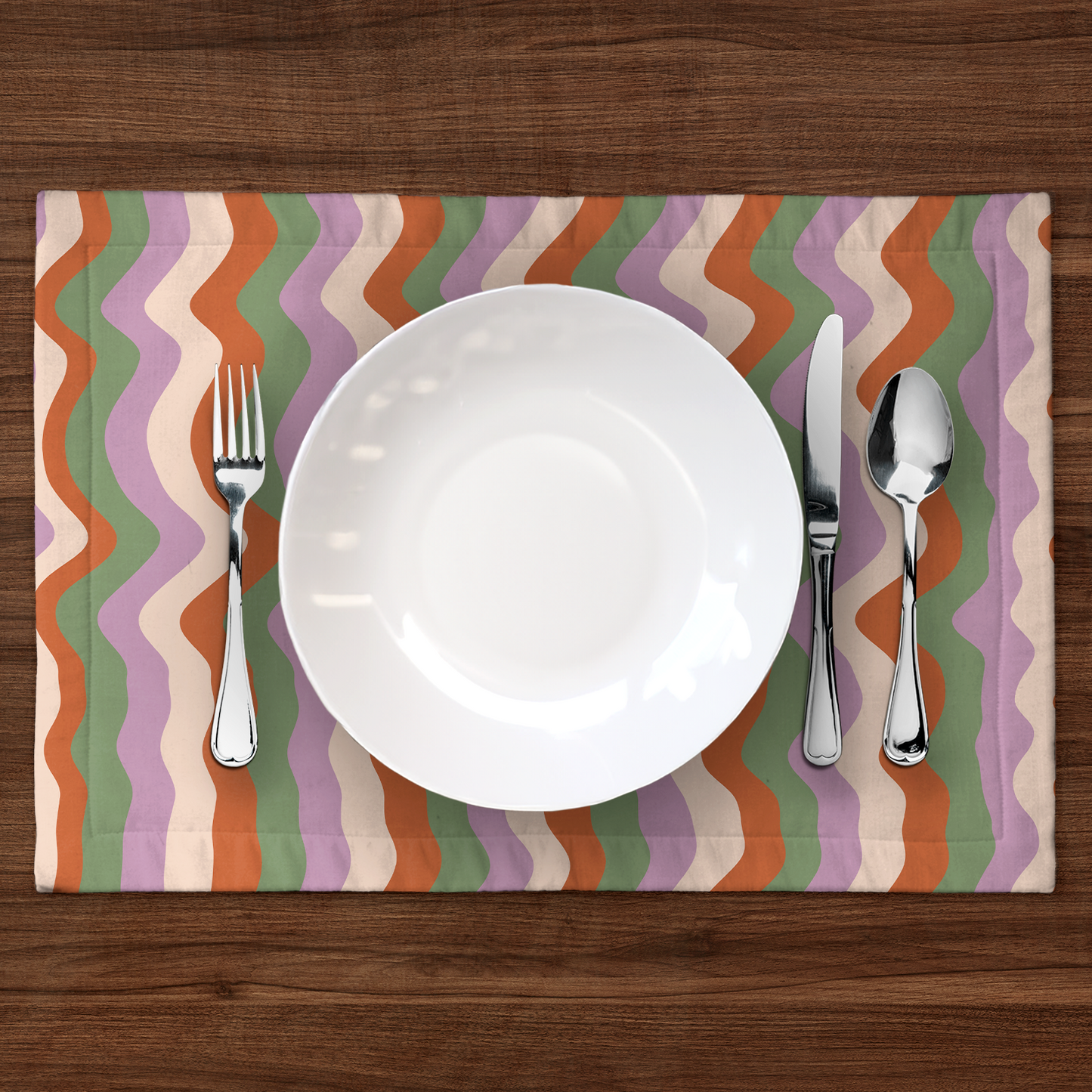 Candy Placemat in Orange in Organic Cotton Voile