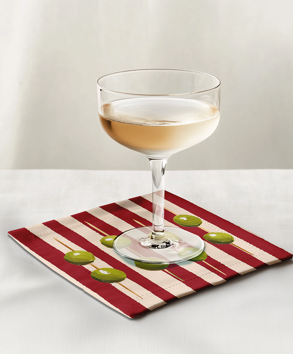 Olive Cocktail Napkin