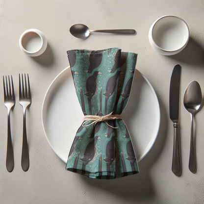 Cigua Palmera Teal Napkin in Organic Cotton Voile