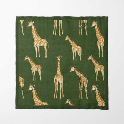 Napkin - Giraffe in Dark Moss