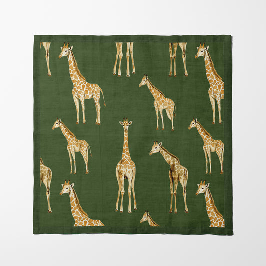 Napkin - Giraffe in Dark Moss
