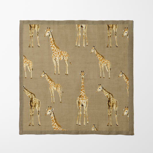 Napkin - Giraffes in taupe